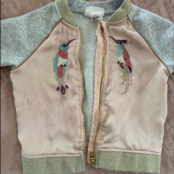 H&M Other - Silk bomber jacket with beautiful appliqué